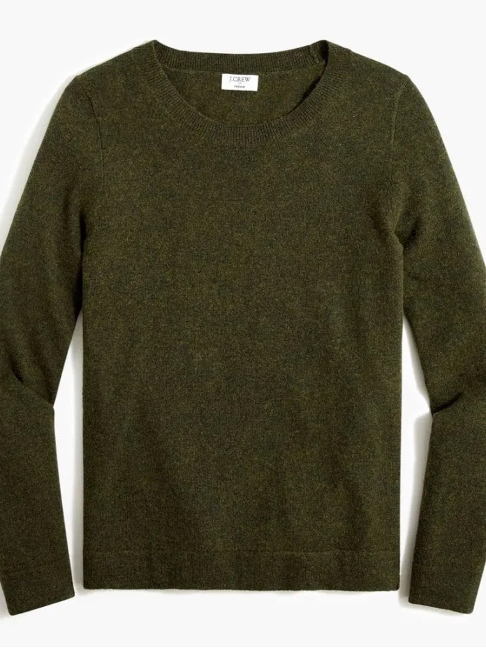 J. Crew Women’s Cotton Wool Blend Teddie Crewneck Sweater in Green, Size L